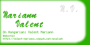 mariann valent business card